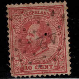 Netherlands Scott 25 used stamp perf 12.5 x 12