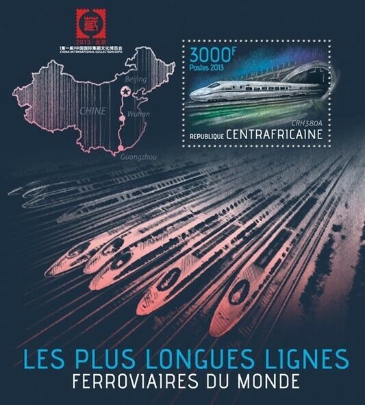 Centrafrique 2013 MNH - TRAINS. Michel Code: 4360 / Bl.1085