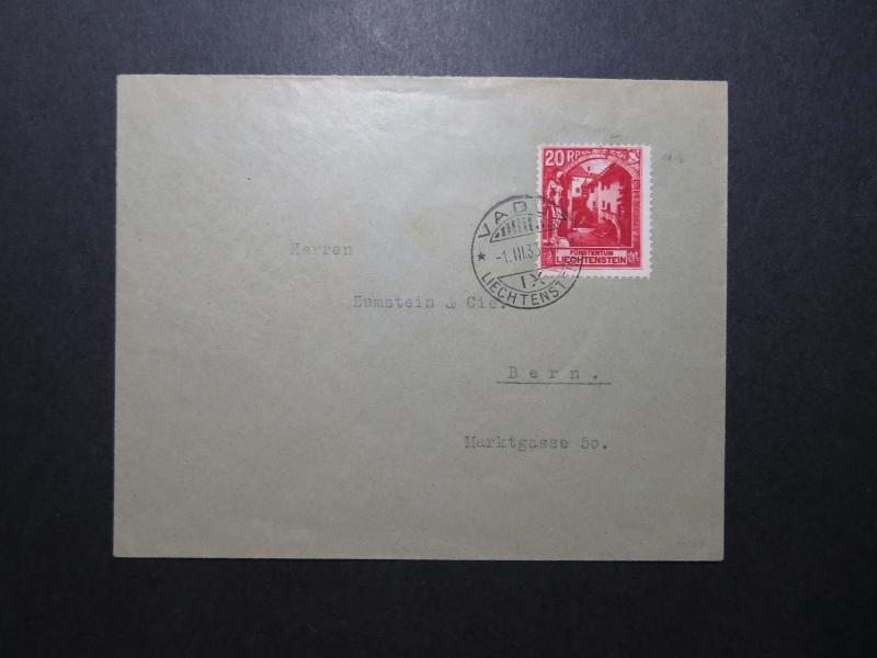 Liechtenstein SC# 97 on 1933 Cover to Bern / Single Franking - Z11847