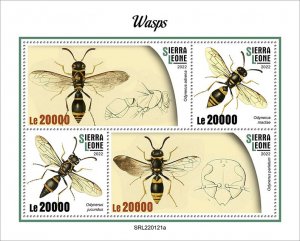 SIERRA LEONE - 2022 - Wasps - Perf 4v Sheet - Mint Never Hinged