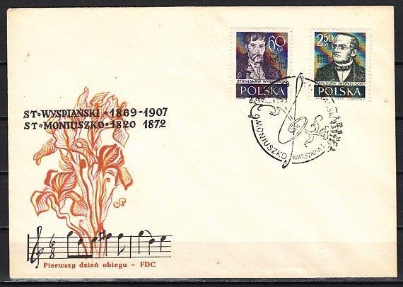 Poland, Scott cat. 831-832. Composer & Poet issue. First Day Cover.