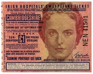 (I.B) Ireland Cinderella : Irish Hospital Sweepstakes Ticket £1 (1960)