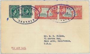 POSTAL HISTORY airmail cover -  JAMAICA 1954 : KINLOSS to USA