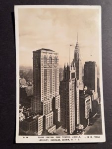 1933 USA Postcard Cover NY State University to Osaka Japan Grand Central Zone To
