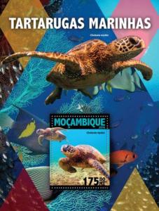 MOZAMBIQUE 2016 SHEET TURTLES REPTILES MARINE LIFE