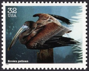 U.S. #3105h 32¢ MNH (Endangered Species: Brown Pilican)