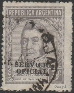 Argentina #O40 1939 3c General Jose de San Martin USED-Poor-HM.