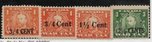 Canada Revenues Excise Tax FX30-31 Mint hinged, FX32-33 Mint never hinged