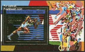 Chad 1982, Olympic Games Los Angeles s/s, Gold, MNH
