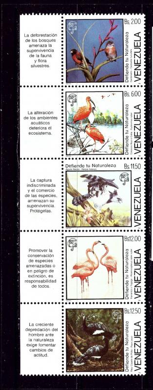 Venezuela 1416 NH 1988 Nature Conservation Strip of 5