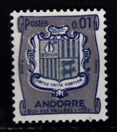 (French) Andorra Scott 161 MNH** Coat of Arms  stamp