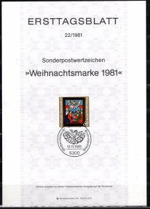 Germany Bund Scott # B593, used, fd cancellation on sheetlet