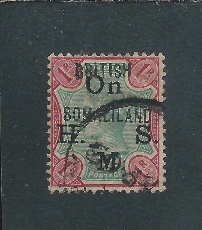 SOMALILAND OFFICIAL 1903 1r GREEN & CARMINE FU SG O5 CAT £750