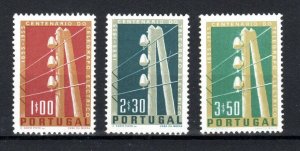 Portugal 1955 Centenary of Electric Telegraph System SG 1131-33 set to 3E.50 MNH