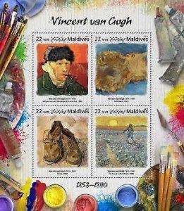 2017 Maldives. Vincent Van Gogh. Michel Code: 6983-6986  |  Scott Code: 3904