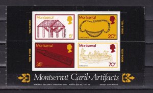 LI07 Montserrat 1975 Montserrat Carib Artifacts Mini Sheet Self Adhesive