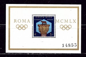 Costa Rica C313 MNH 1960 Olympics S/S    (ap5820)