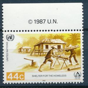 United Nations 1987 Scott 496 MNH, 44c  Shelter for Homeless