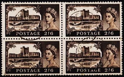 Great Britain.1959 2s6d(Crowns Wmk) Block of 4. S.G.595 Fine Used