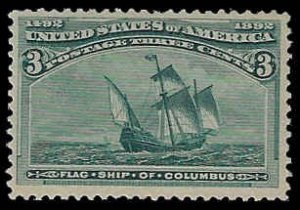 U.S. #232 MNH; 3c Columbus Flagship (1893)
