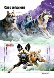 GUINEA BISSAU 2023 WILD DOGS SET OF TWO SOUVENIR SHEETS MINT NEVER HINGED