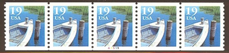 USA PNC- SC# 2529b BOAT 19c. PL# A5555 W. A. MNH PNC5 UNTAG ERROR