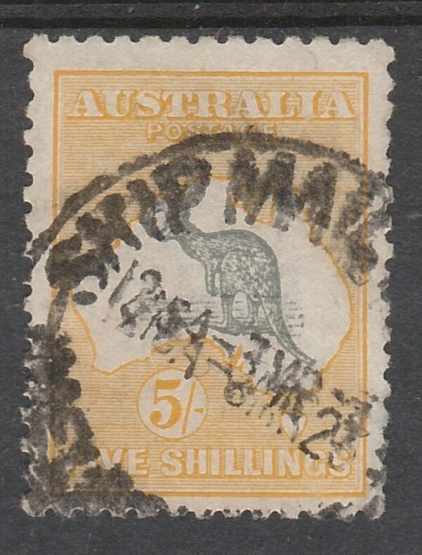 AUSTRALIA 1915 KANGAROO 5/- 3RD WMK USED