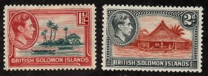 Solomon Islands #69 #70 - Issues of 1939/51 - Unused MH - SCV $2.50