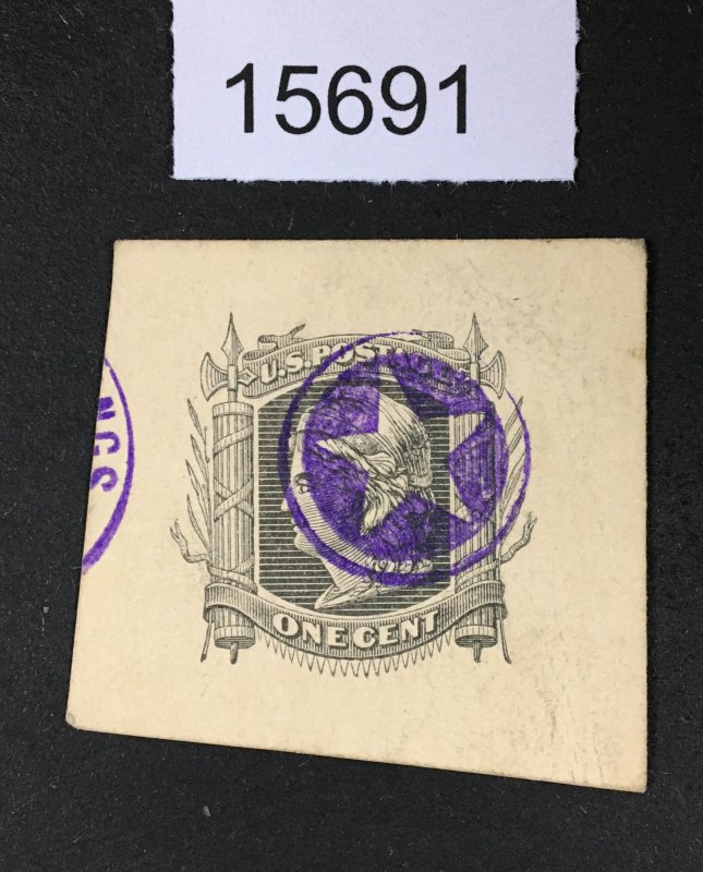 MOMEN: US STAMPS # UX1 FANCY PURPLE STAR CANCEL USED LOT #15691