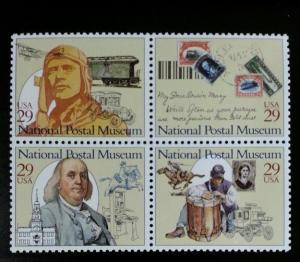 1993 29c National Postal Museum, Block of 4 Scott 2779-82 Mint F/VF NH