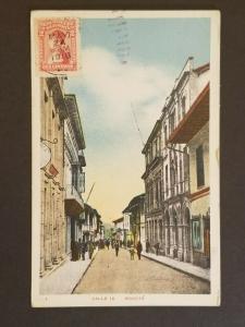 1918 Bogota Columbia to St Louis Missouri USA Calle 12 Overprint Postcard Cover