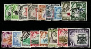 RHODESIA & NYASALAND SG18/31(inc 18a+19a) 1959-62 DEFINITIVE SET FINE USED