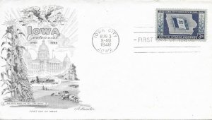 1946 FDC, #942, 3c Iowa 100th, Artmaster