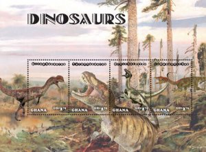 Ghana 2014 - Dinosaurs - Sheet of 4 stamps - Scott #2816 - MNH
