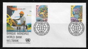 United Nations NY 546-47 World Bank Geneva Cachet FDC First Day Cover