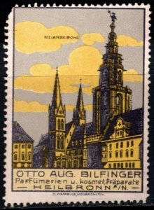 Vintage Germany Poster Stamp Kilianskirche Otto Aug. Bilfinger Perfumery