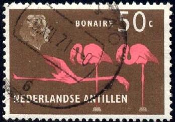 Bird, Flamingoes, Bonaire, Netherlands Antilles SC#253 used