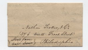 1830 Wilmington DE to Philadelphia stampless ship letter sloop fame [S.3779]