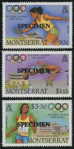 Montserrat #677-679 Seoul Summer Olympics Specimen Postage 1988 Mint NH