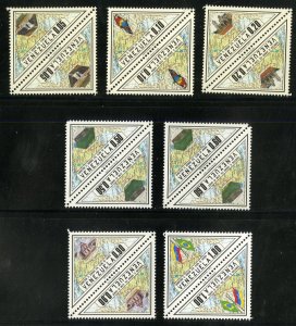 VENEZUELA 1042-8 MNH PAIRS SCV $12.00 BIN $6.50 TOPICALS