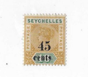 Seychelles Sc #25  45 cents on 18 oG VF