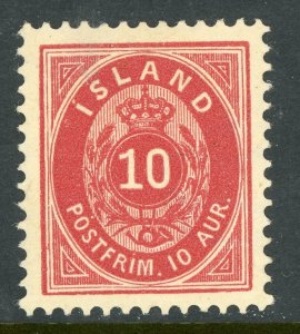 Iceland 1897 Numeral 10a Carmine Perf 13 Scott # 26 Mint B220