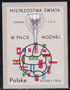 Poland 1966 Sc B109 World Cup Soccer Championship Wembley England Stamp SS MNH