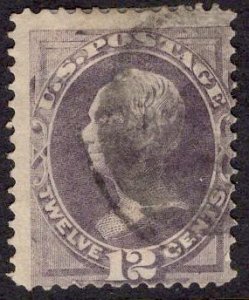 US Stamp #151 12c Dull Violet Clay USED SCV $200