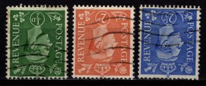 Great Britain 1941-42 George VI Def., light bground, Wmk Invtd, Part Set [Used]