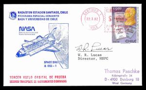 1982 LAUNCH COLUMBIA STS-3 - NASA/STDN SANTIAGO, CHILE - SIGNED (ESP#2603)