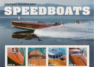 US 4160-4163 4163a Speedboats 41c header strip (4 stamps) MNH 2007