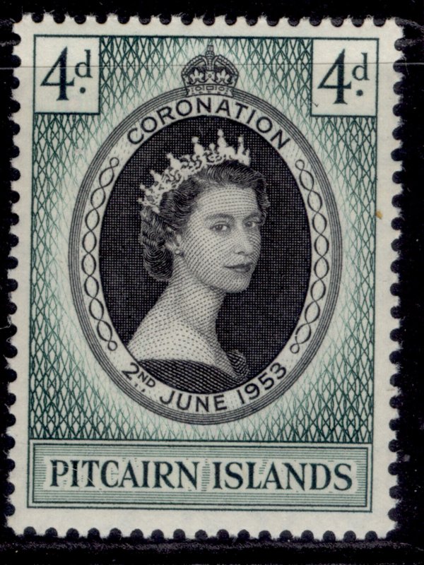 PITCAIRN ISLANDS QEII SG17, 4d black & deep bluish green, NH MINT.