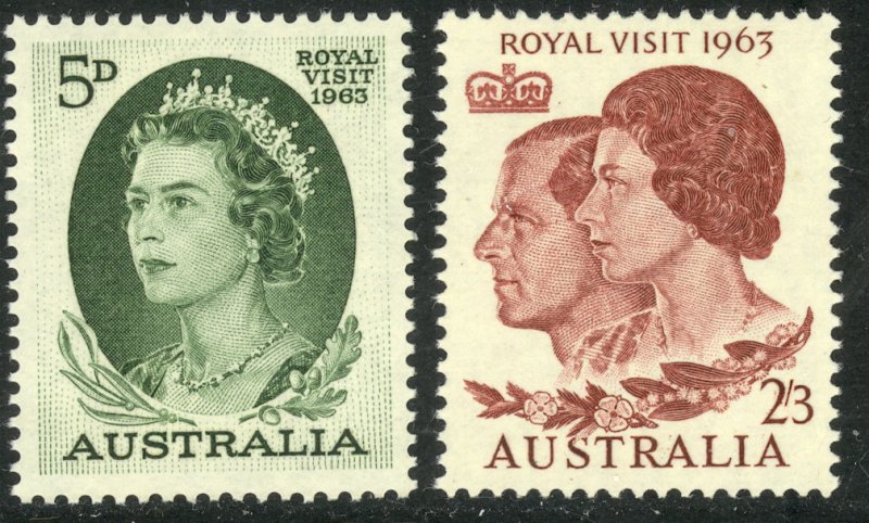 AUSTRALIA 1963 QE2 ROYAL VISIT Set Sc 351-352 MNH