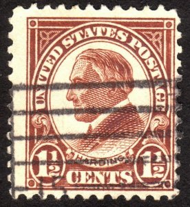 1925, US 1 1/2c, Harding, Used, Sc 553